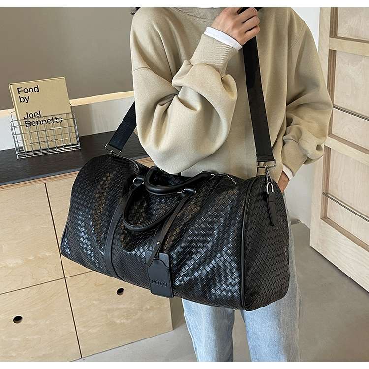 編み込み風 大容量ボストンバッグ 30L