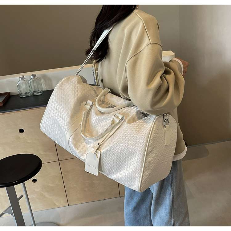 編み込み風 大容量ボストンバッグ 30L