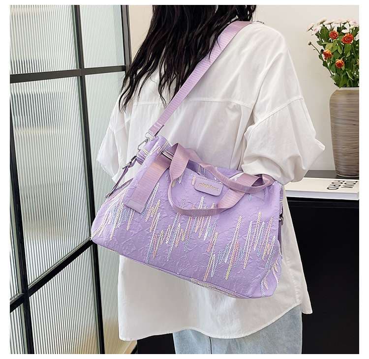 キルティング刺繍ボストンバッグ 旅行用 15L