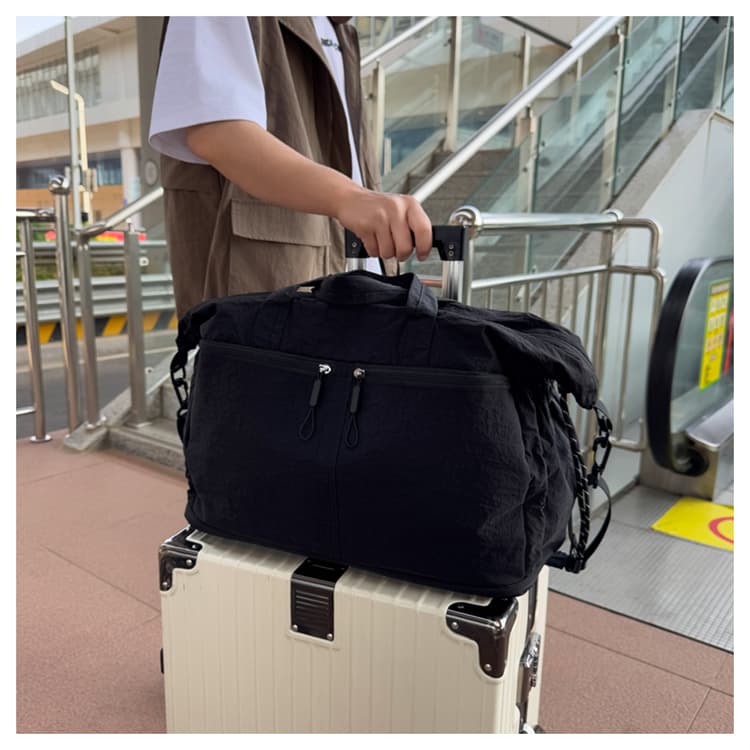 ボストンバッグ 軽量バイカラーボストン 拡張可能 5色展開