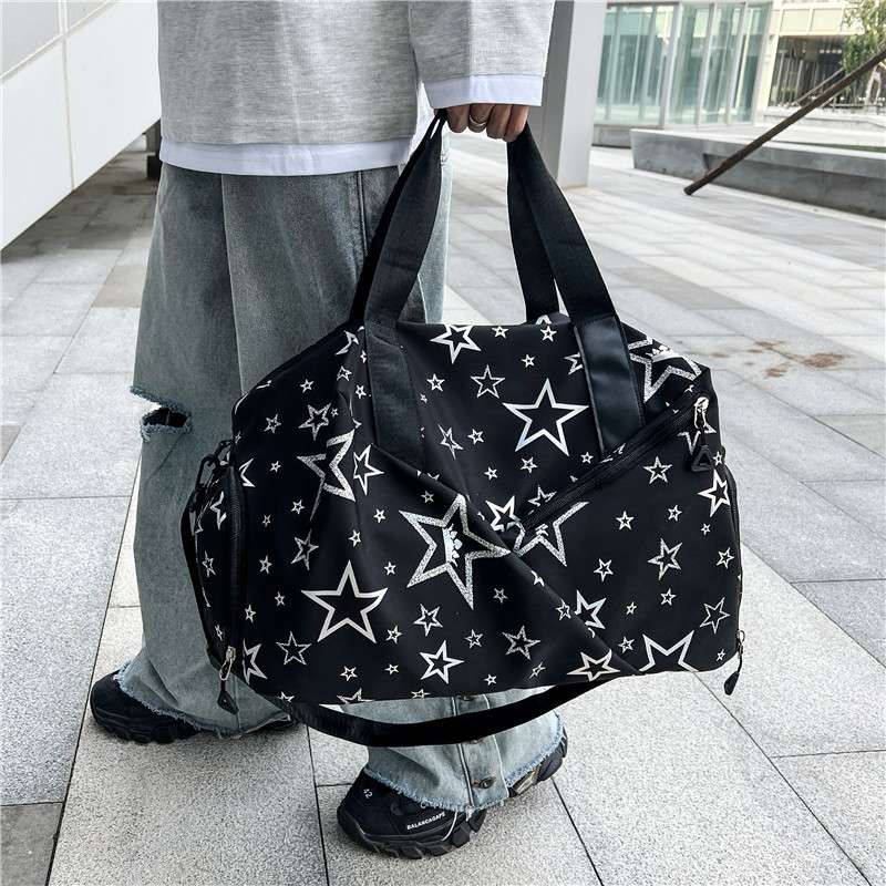 星柄プリント大容量ボストンバッグ 30L