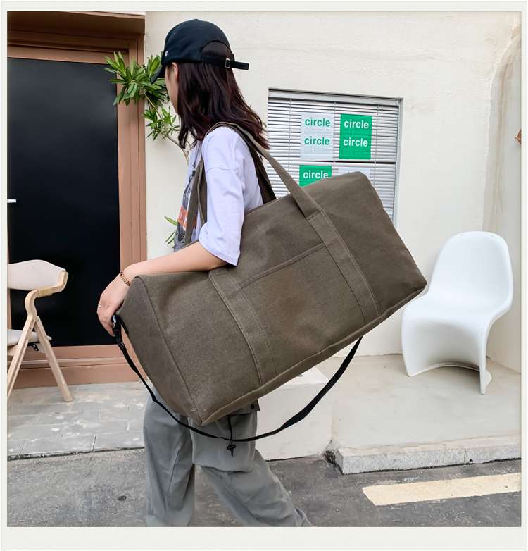 大容量キャンバス旅行ボストンバッグ 25L 45L