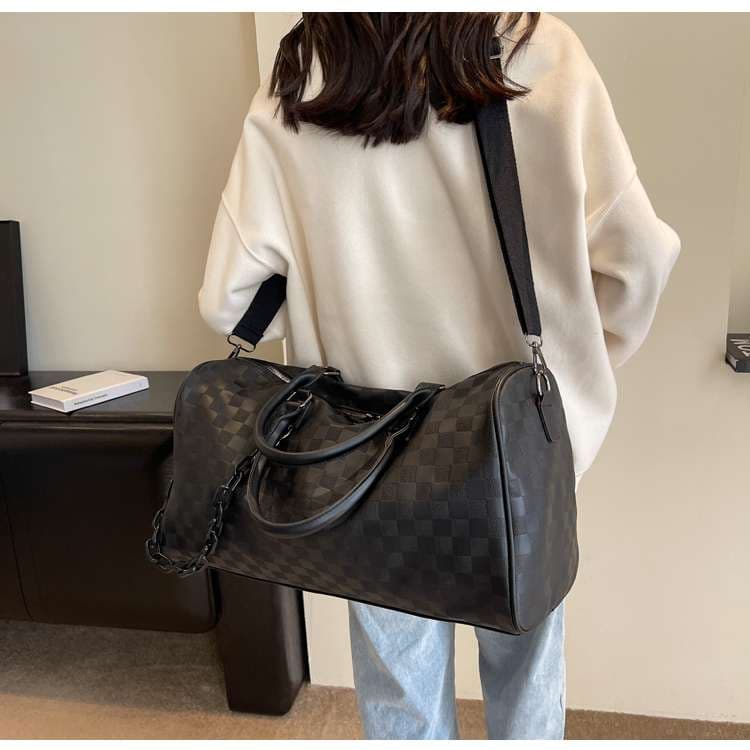 格子柄モダンボストンバッグ 20L