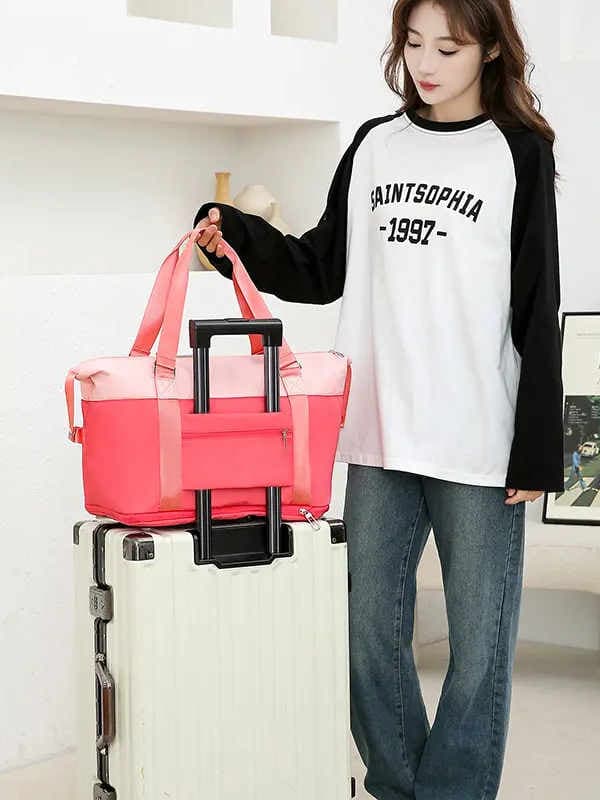 ボストンバッグ ツートーン 拡張可能 軽量 10色展開