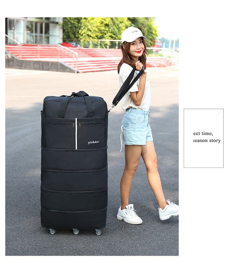 ボストンバッグ 大容量キャスター付き拡張ボストン