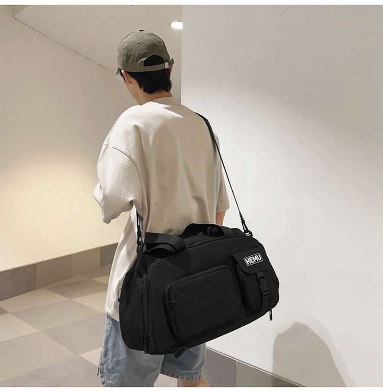 ボストンバッグ 多機能ポケット付き大容量旅行バッグ リュックにもなる2WAY 25L