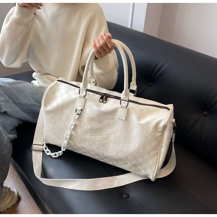 格子柄モダンボストンバッグ 20L