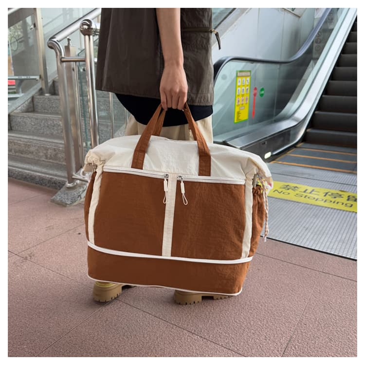 ボストンバッグ 軽量バイカラーボストン 拡張可能 5色展開