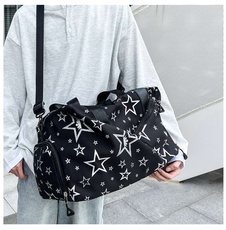 星柄プリント大容量ボストンバッグ 30L