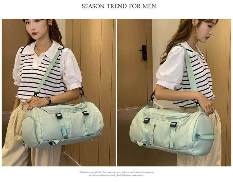ボストンバッグ 多機能ポケット付き大容量トラベルバッグ 全8色展開 25L