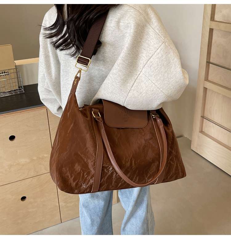 大容量ソフトレザー旅行用ボストンバッグ 20L
