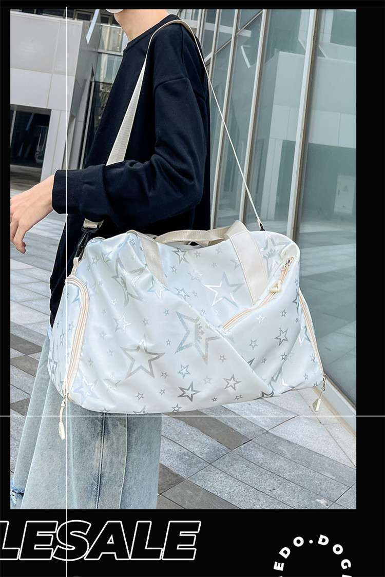 星柄プリント大容量ボストンバッグ 30L