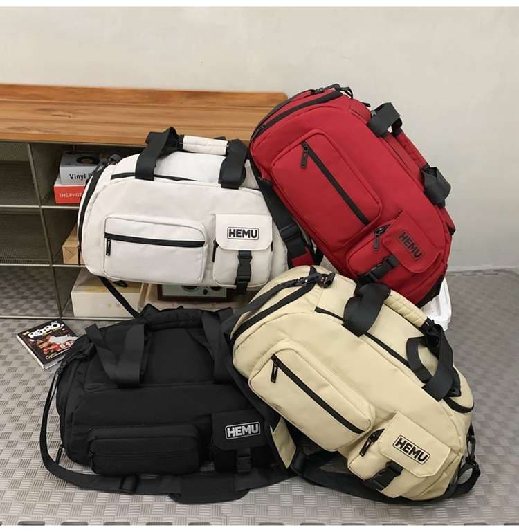 ボストンバッグ 多機能ポケット付き大容量旅行バッグ リュックにもなる2WAY 25L