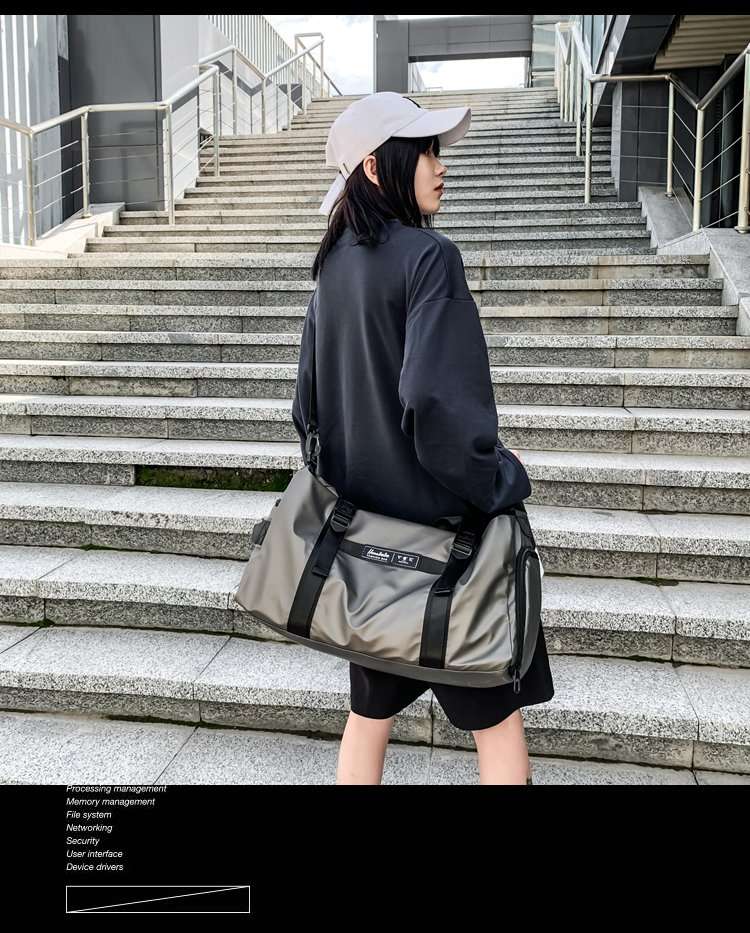 大容量ファスナー付きボストンバッグ 25L