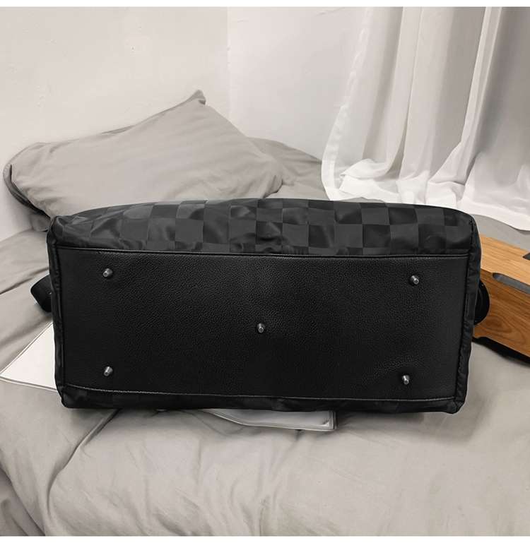 チェック柄大容量ボストンバッグ 30L