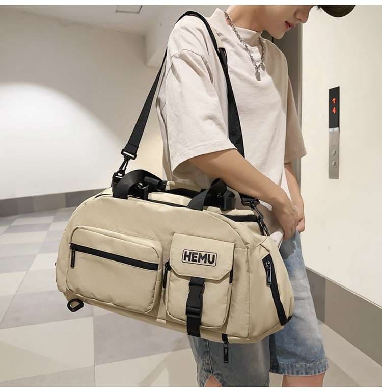 ボストンバッグ 多機能ポケット付き大容量旅行バッグ リュックにもなる2WAY 25L