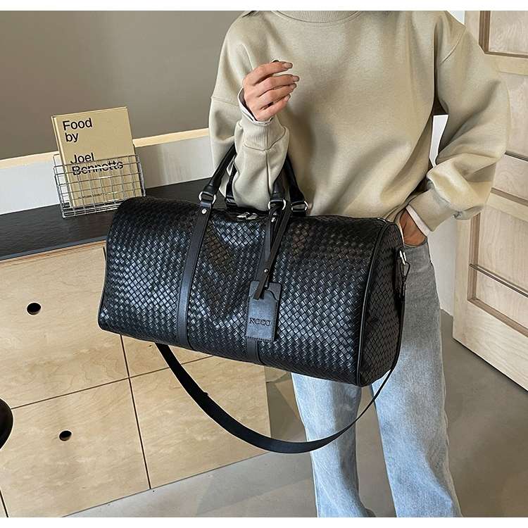 編み込み風 大容量ボストンバッグ 30L