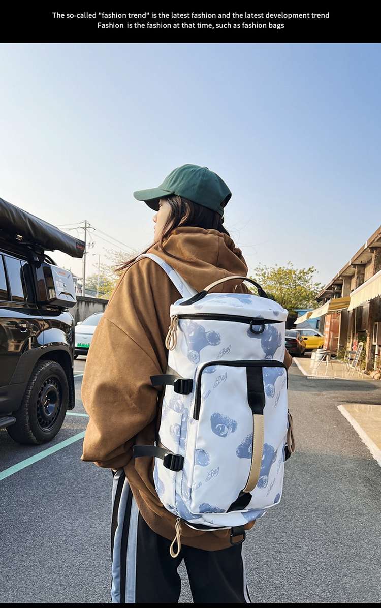 ボストンバッグ 柄入りユニセックス大容量ボストンリュック 30L