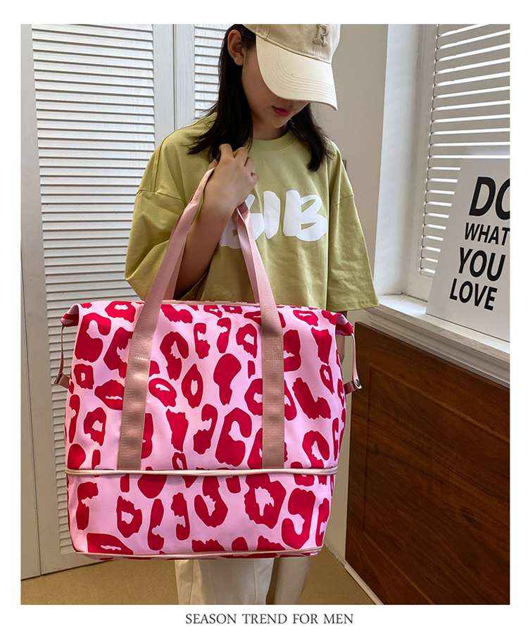 レオパード柄大容量ボストンバッグ 35L
