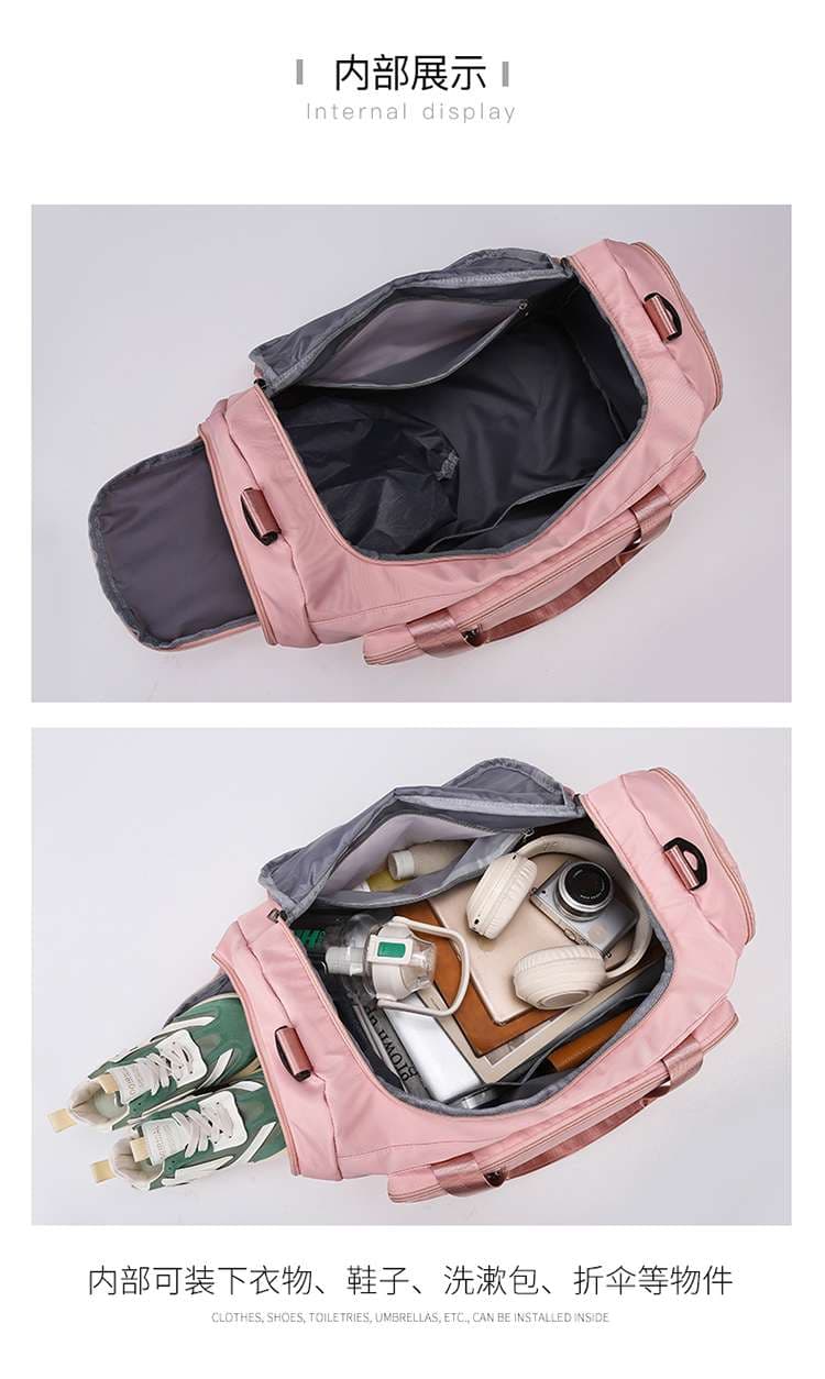 多機能ポケット付き大容量ボストンバッグ 35L