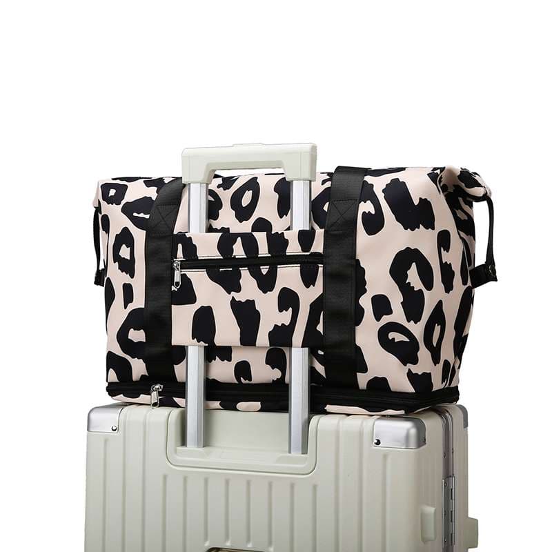 レオパード柄大容量ボストンバッグ 35L