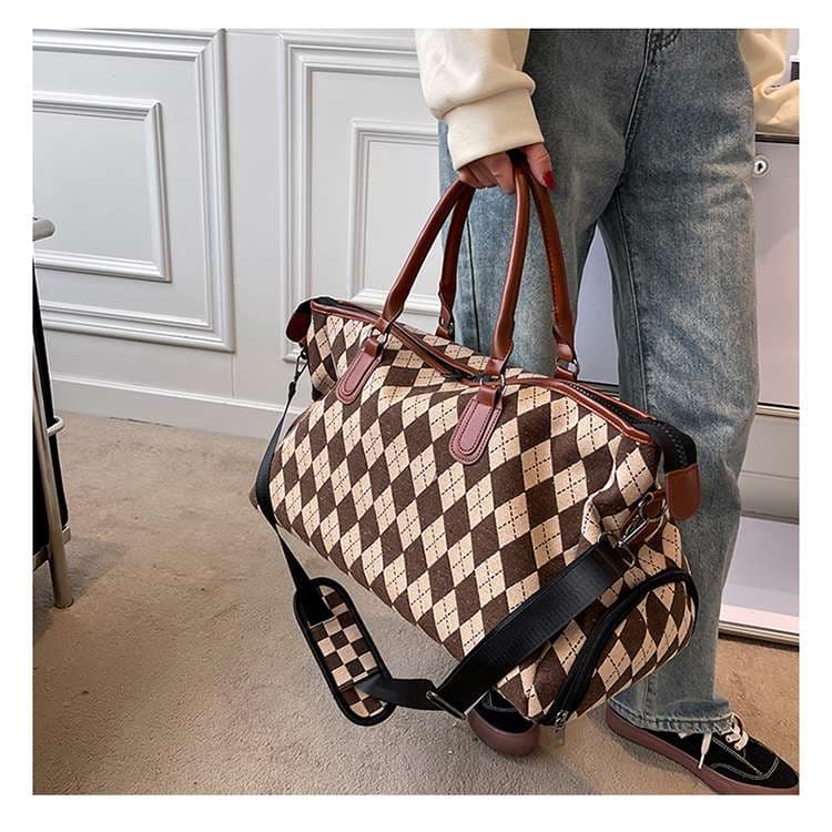 アーガイル柄ボストンバッグ 30L