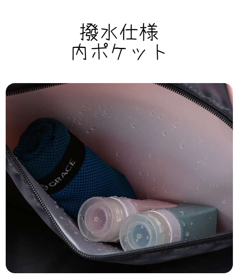 多機能ポケット付き旅行用ボストンバッグ 30L