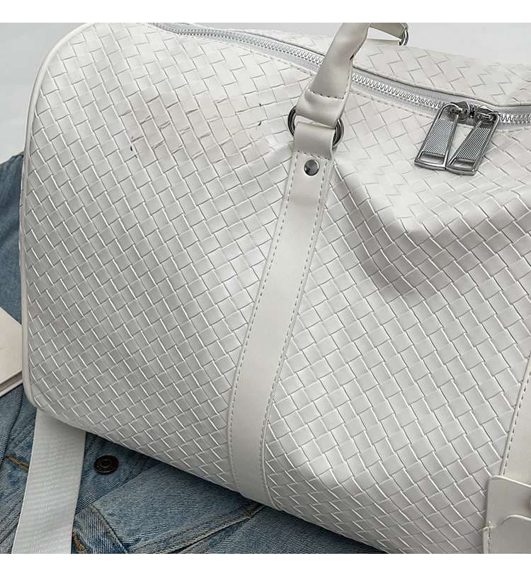 編み込み風 大容量ボストンバッグ 30L