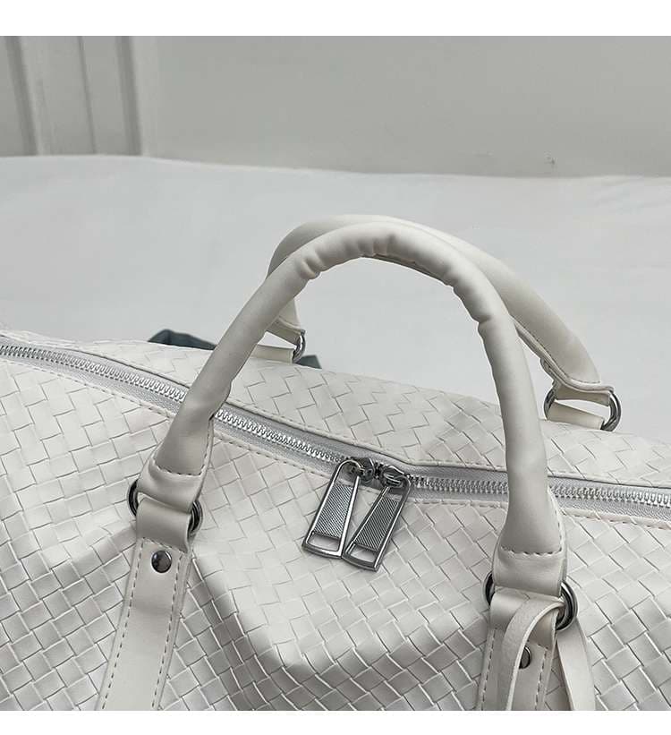 編み込み風 大容量ボストンバッグ 30L