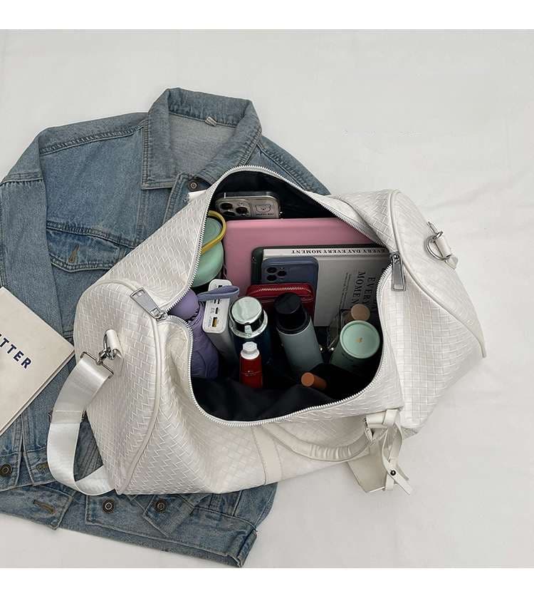 編み込み風 大容量ボストンバッグ 30L