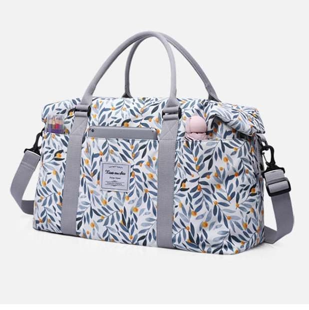 花柄デザイン大容量トラベルボストンバッグ 20L 35L