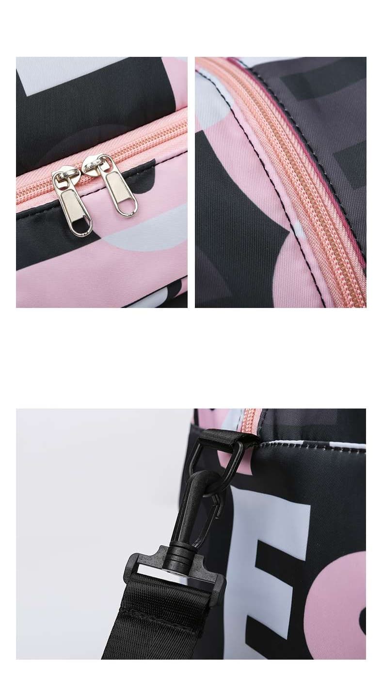 レタープリント ダブルジップ ボストンバッグ 35L