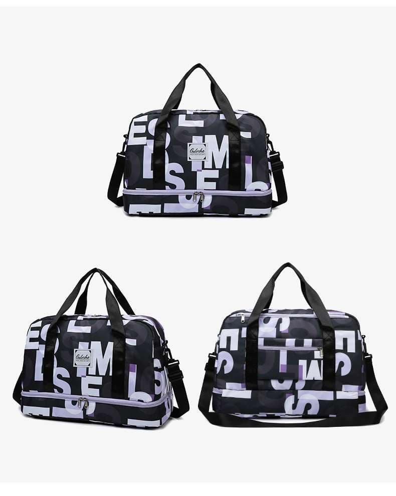 レタープリント ダブルジップ ボストンバッグ 35L