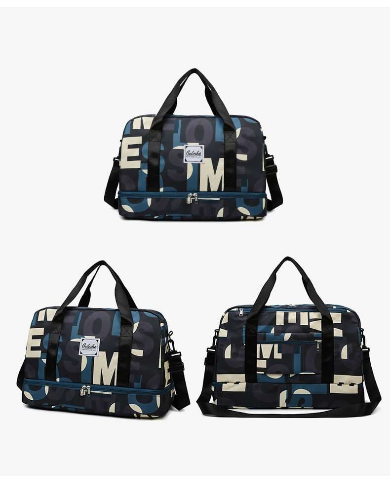 レタープリント ダブルジップ ボストンバッグ 35L