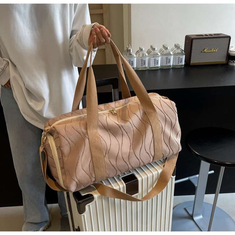 ウェーブデザイン ボストンバッグ 大容量旅行用 25L