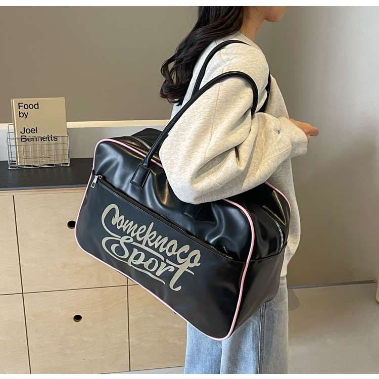 レトロスポーツ風 大容量ボストンバッグ 20L