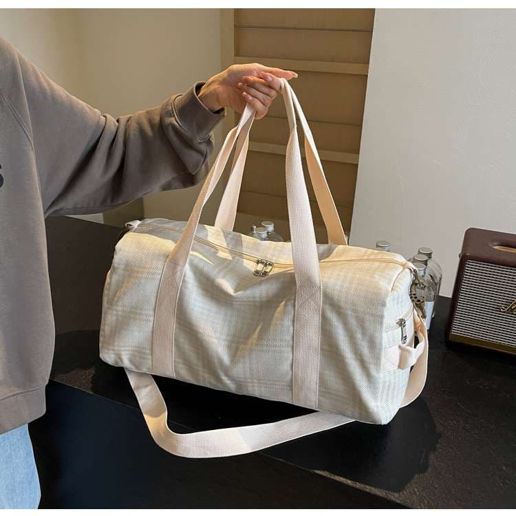チェック柄トラベルボストンバッグ 20L