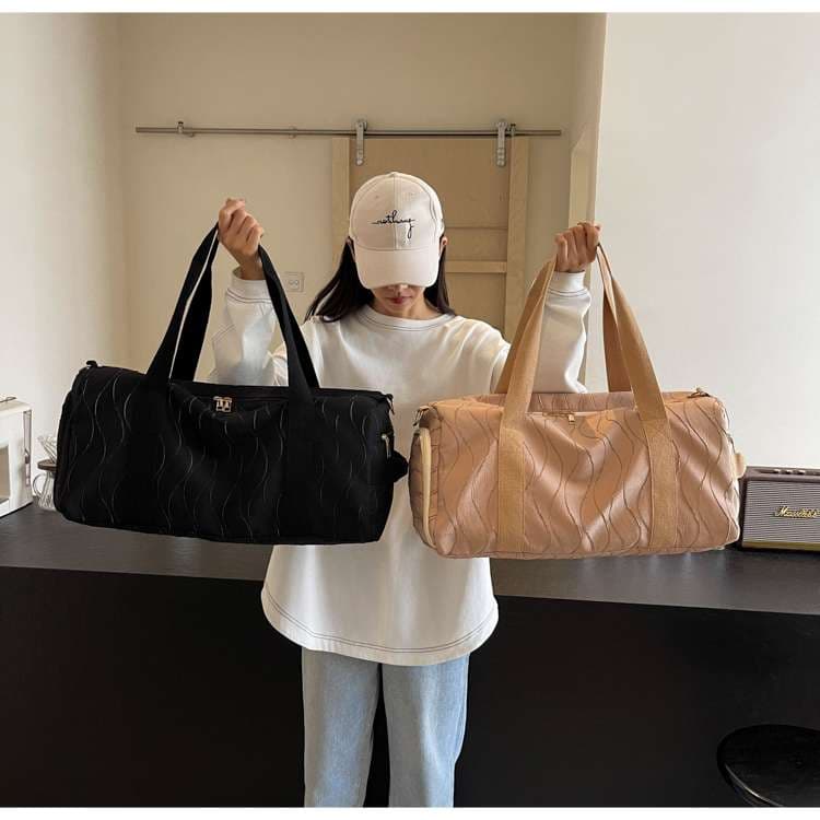 ウェーブデザイン ボストンバッグ 大容量旅行用 25L