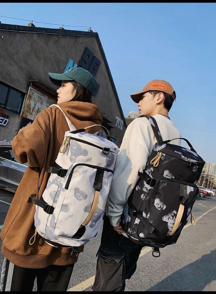ボストンバッグ 柄入りユニセックス大容量ボストンリュック 30L