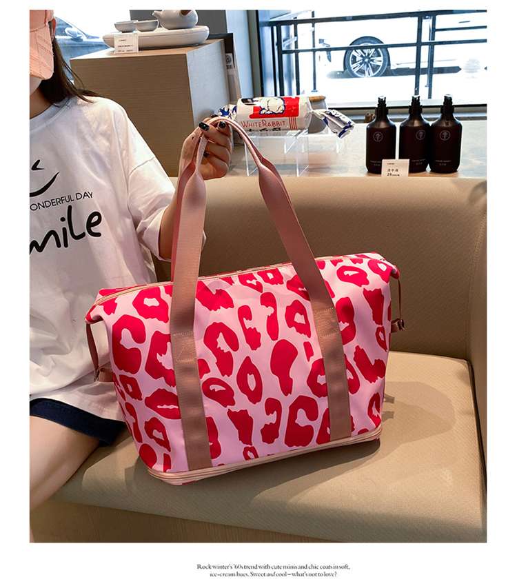 レオパード柄大容量ボストンバッグ 35L