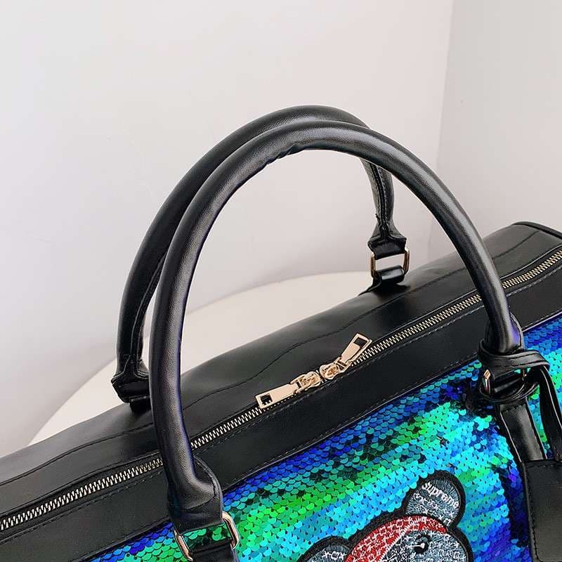 キラキラスパンコール テディベア ボストンバッグ 25L