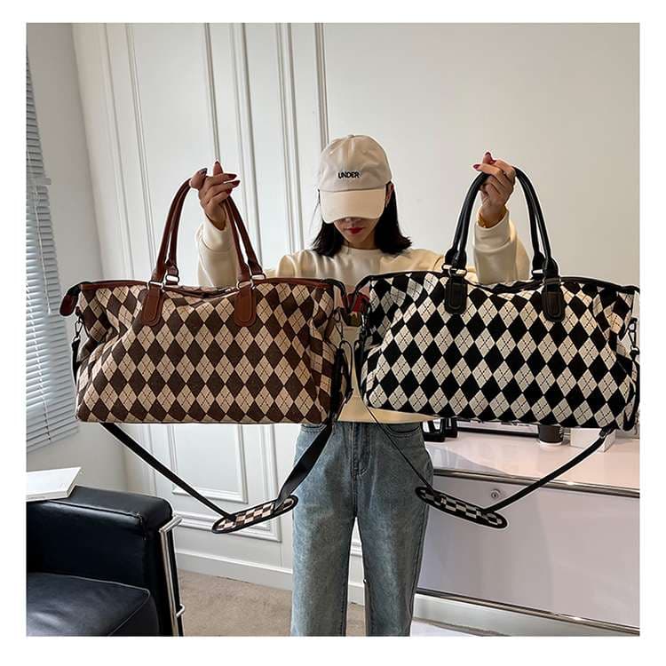 アーガイル柄ボストンバッグ 30L