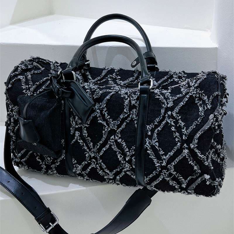 フリンジデニムボストンバッグ 20L
