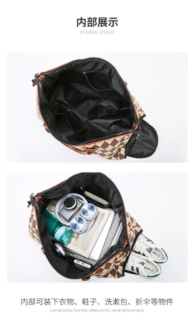 アーガイル柄ボストンバッグ 30L
