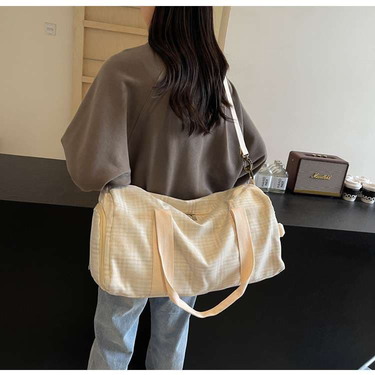 チェック柄トラベルボストンバッグ 20L