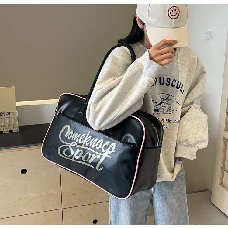 レトロスポーツ風 大容量ボストンバッグ 20L