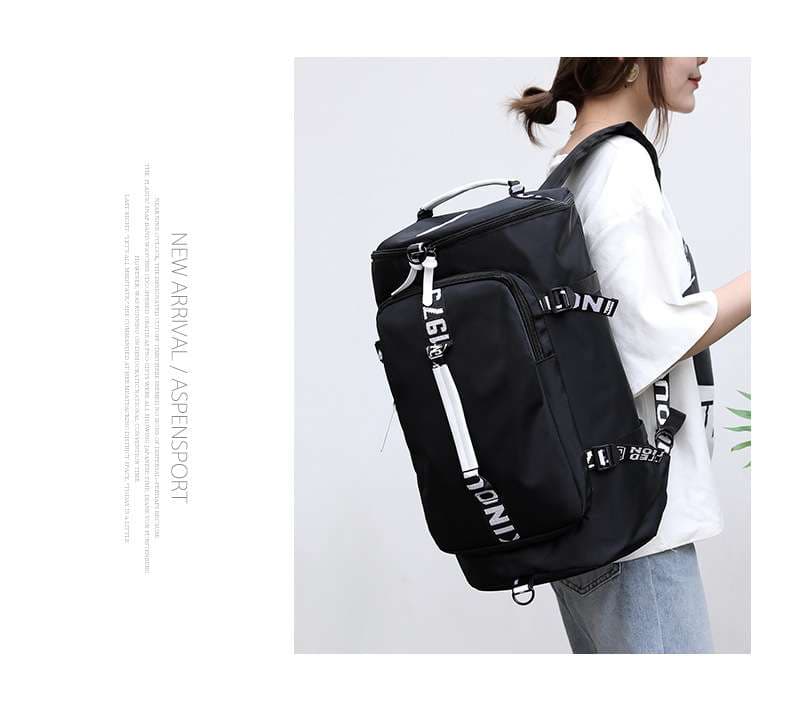 多機能リーフ柄ボストンバッグ リュックにもなる2WAY 35L