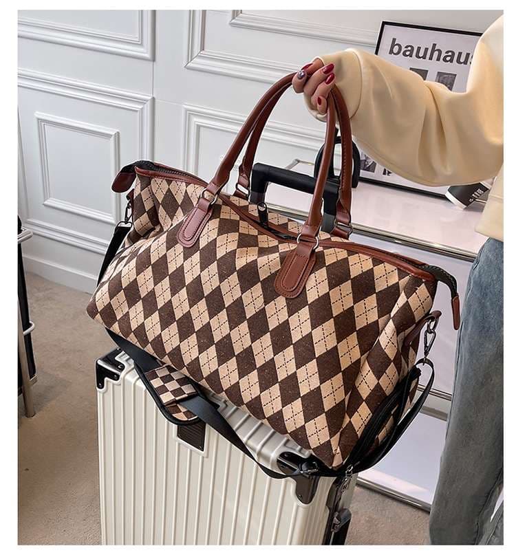 アーガイル柄ボストンバッグ 30L