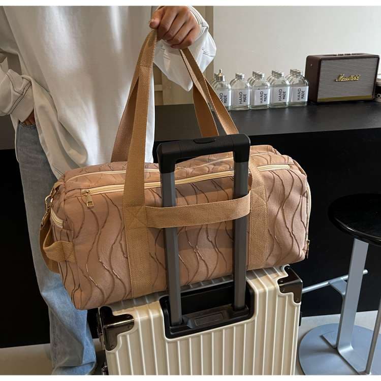 ウェーブデザイン ボストンバッグ 大容量旅行用 25L
