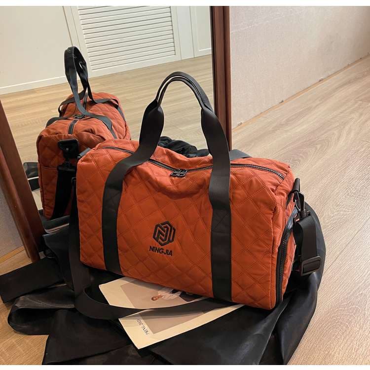 キルティング加工大容量ボストンバッグ 25L